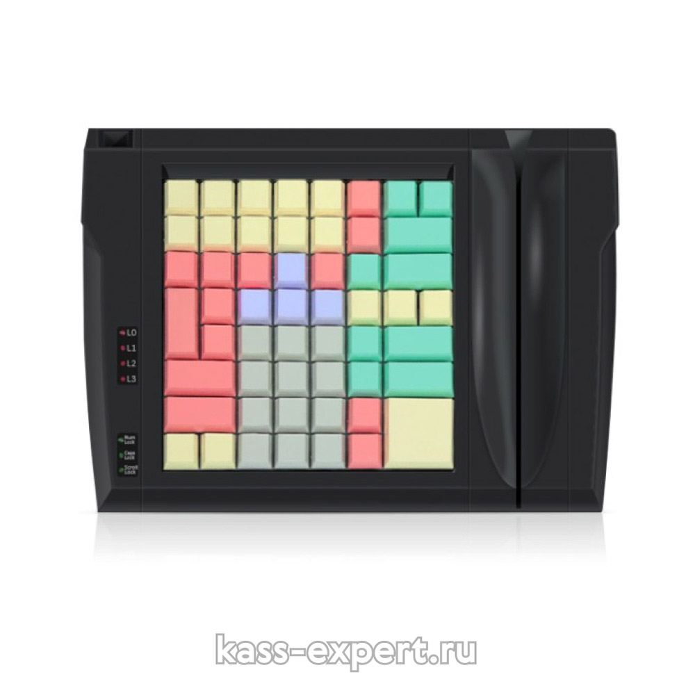 LPOS-064-M12(USB), программируемая клавиатура,64 клавиши с ридером магнитных карт на 2 дор.черная